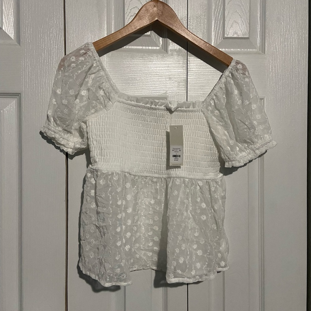 White lacy top